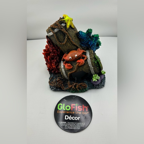 GloFish Other - 🌊 GloFish XL Barrels Aquarium Ornament – Driftwood Style